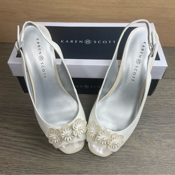 KAREN SCOTT Irmaa Slingback Peep-Toe Pumps size 8 NIB! - Picture 11 of 17